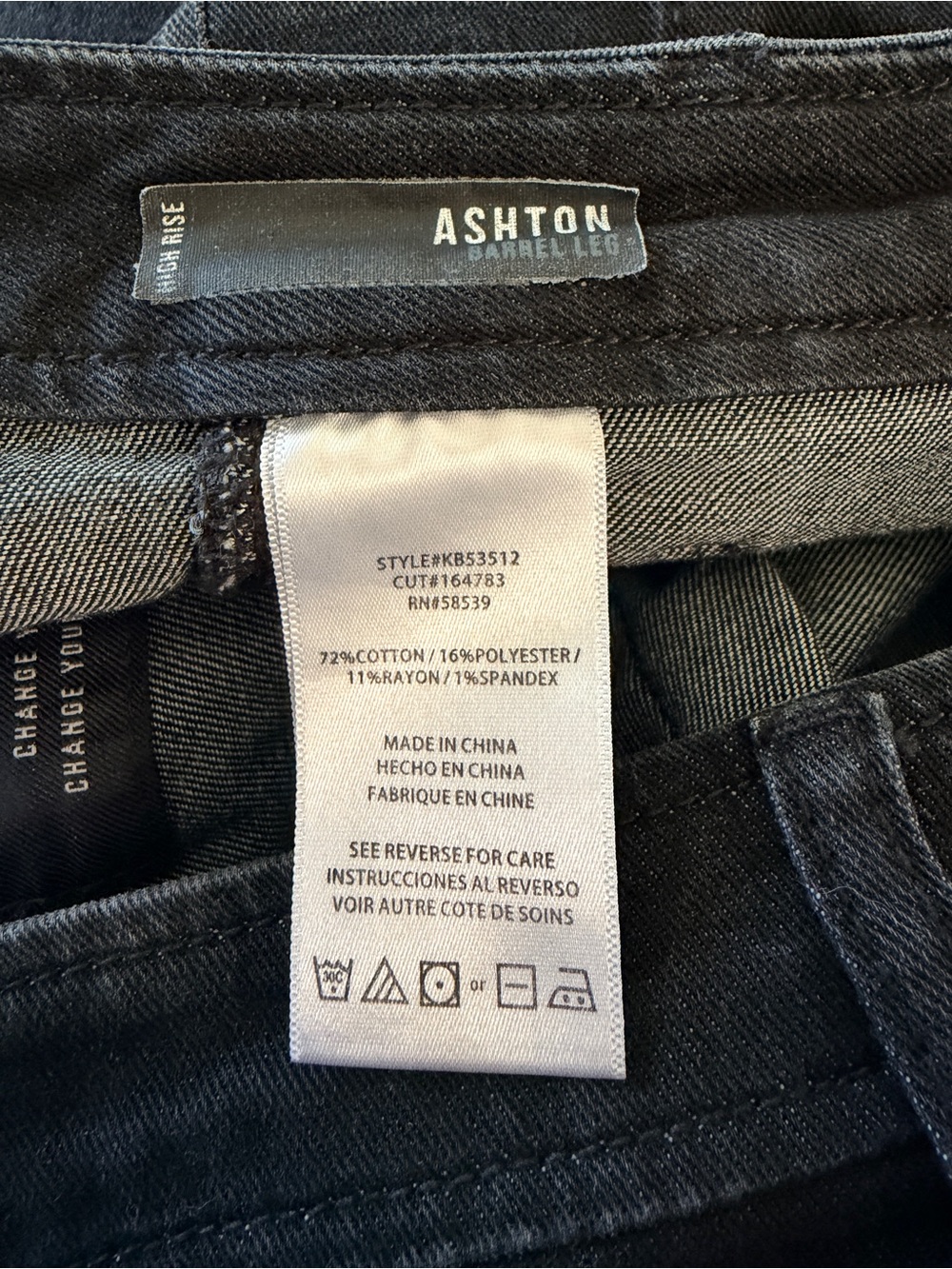 Evereve KUT from the Kloth Ashton Barrel Leg Jeans Black Sz 12 High Rise Denim - Picture 4 of 9